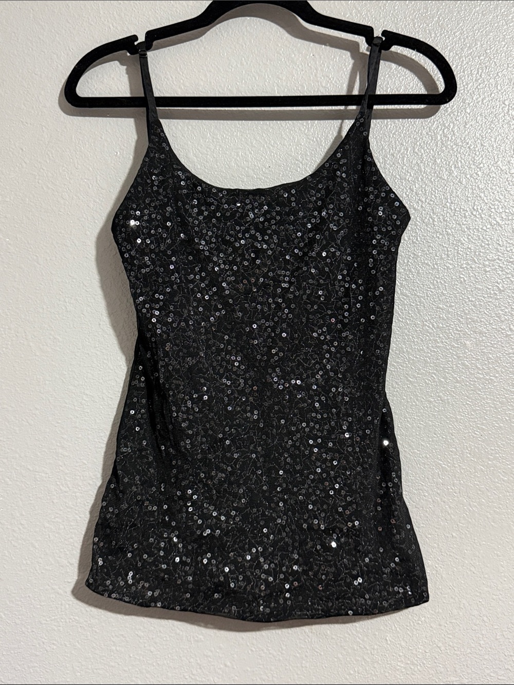 The Limited Black Sequin Spaghetti Strap Camisole
